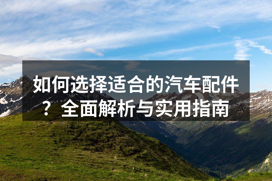 汽车配件多样化选择
